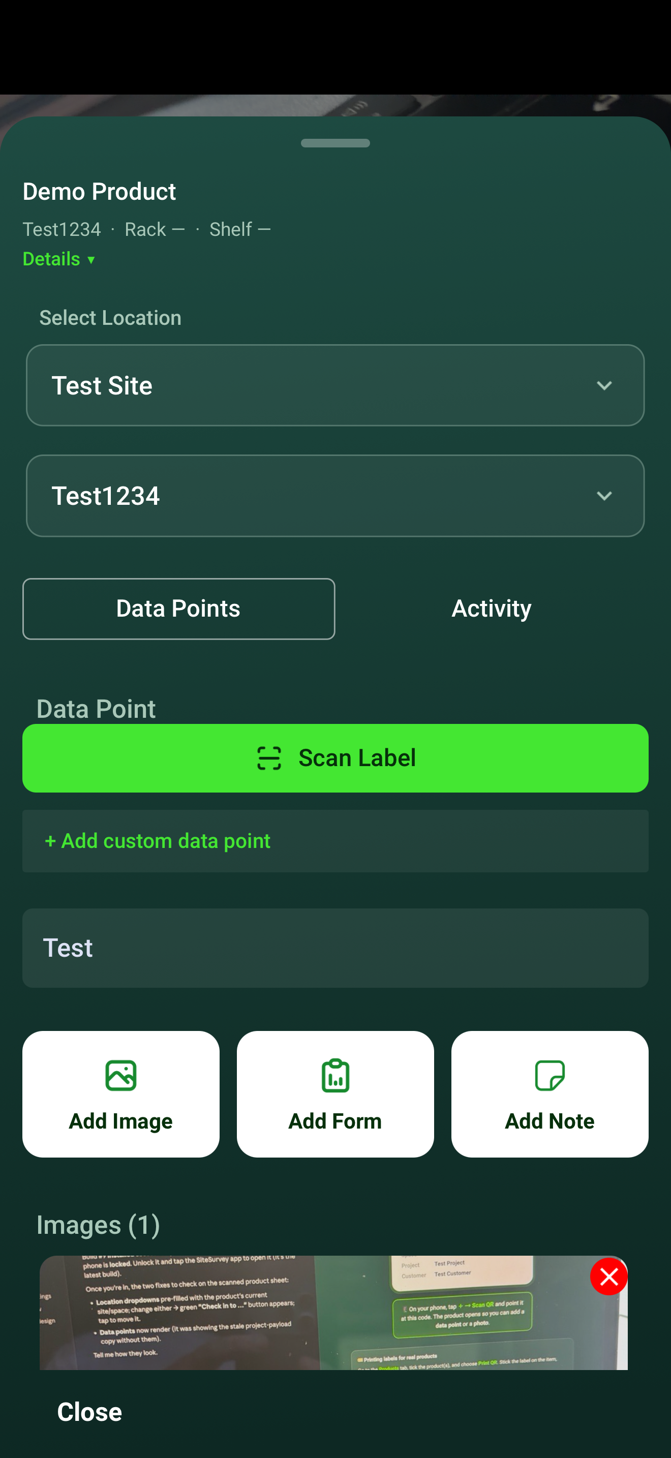 SiteSurvey mobile product capture with images, forms and notes